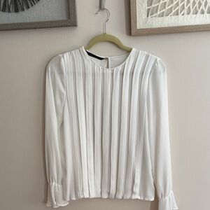 Zara Elegant White Pleated Women's Top